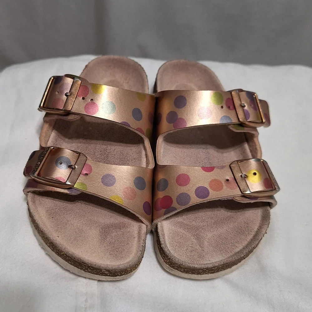 Birkenstock Kids Pink Polka Dot Arizona Sandals